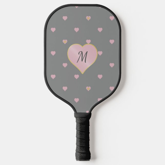 Palas De Pickleball Estrellas en el corazón en gris (Anverso)