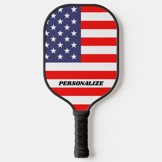 Palas De Pickleball Estrellas patrióticas rayas Bandera estadounidense (Anverso)