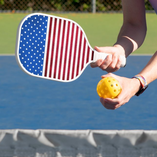 Palas De Pickleball Estrellas y banderas de Estados Unidos en franjas  (in situ)