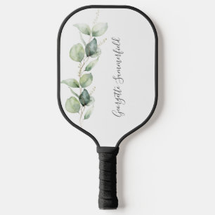 Palas De Pickleball Eucalipto minimalista con guión personalizado