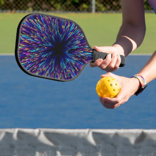 Palas De Pickleball Explosión azul del espacio abstracto