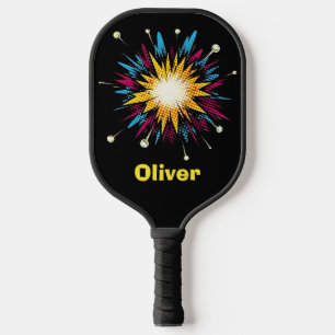 Palas De Pickleball Explosión de cómic de arte pop retro