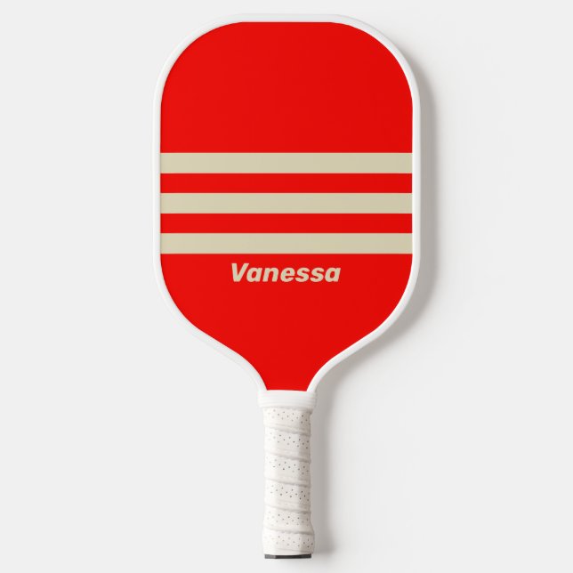 Palas De Pickleball Faja transversal Retro Cherry Three con nombre (Anverso)
