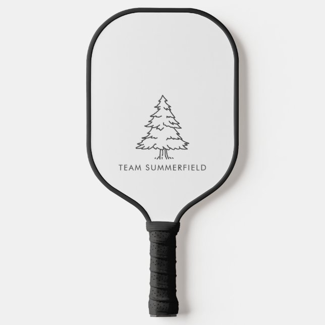 Palas De Pickleball Familia De Árbol Pino Nombre Rústico (Anverso)