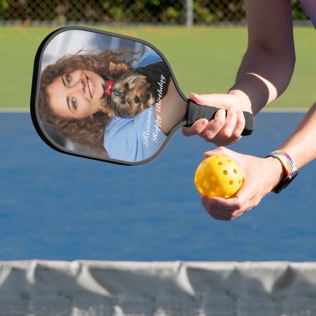 Palas De Pickleball Familia de fotos de cumpleaños feliz personalizada (in situ)