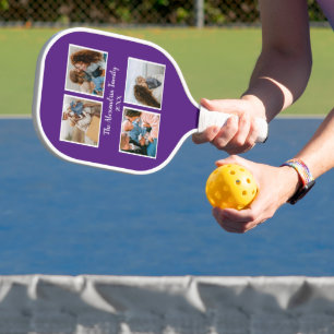 Palas De Pickleball Familia personalizada 4 plantilla de collage de fo