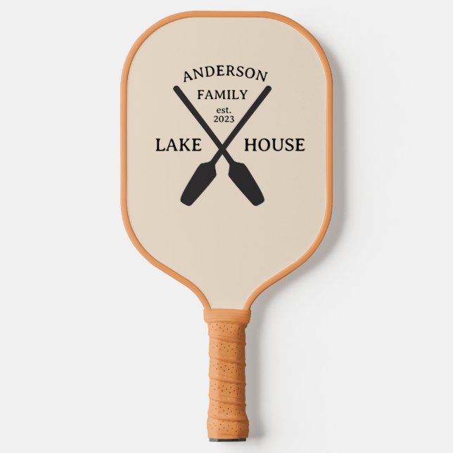 Palas De Pickleball Familia Personalizada Nombre Casa Lago (Anverso)