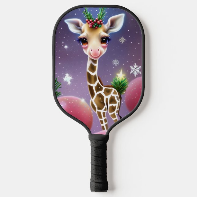 Palas De Pickleball Fantasía Adorable bebé Giraffe con Holly (Anverso)