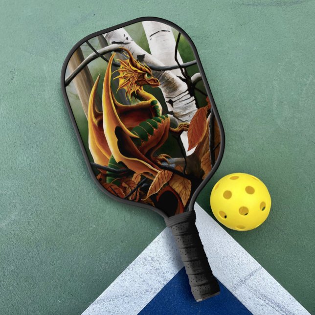 Palas De Pickleball Fantasía verde del Naranja Dragón de Otoño (Subido por el creador)