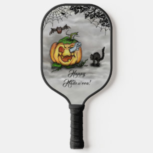 Palas De Pickleball Fantasma, Gato, Bat y Calabaza, ¡Feliz Halloween!