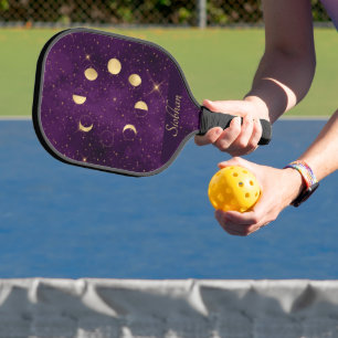 Palas De Pickleball Fases de la luna de oro Estrellas moradas personal