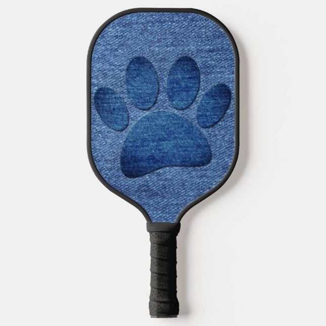 Palas De Pickleball Faux Denim Jeans Dog Paw Print (Anverso)
