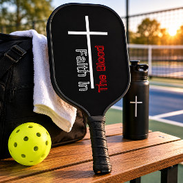 Palas De Pickleball Fe personalizada en la cruz cristiana de sangre