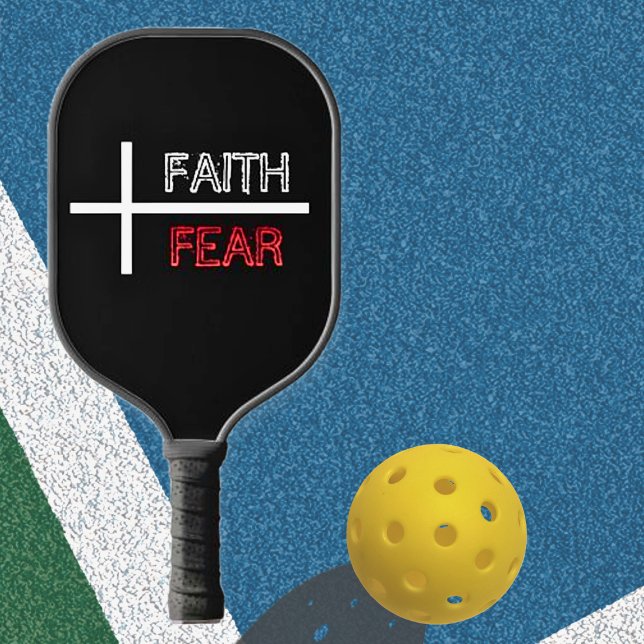 Palas De Pickleball Fe personalizada por miedo a la cruz cristiana (Faith over Fear Christian Cross Pickleball Paddle Personalized with Name)