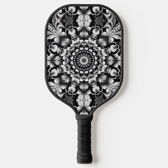 Palas De Pickleball Felicidad en Blanco y Negro (Anverso)