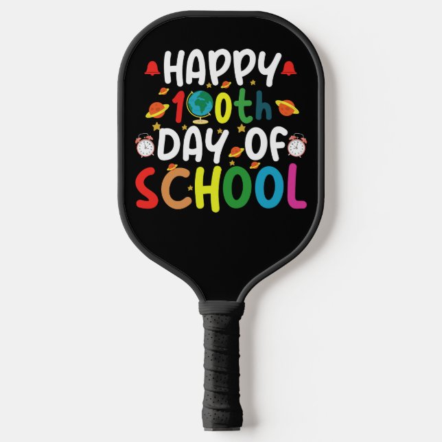Palas De Pickleball Feliz 100.º Día del Maestro Estudiante (Anverso)