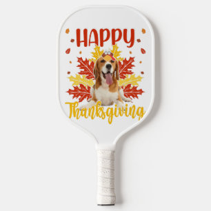 Palas De Pickleball Feliz Día de Acción de Gracias Funny Turkey Beagle