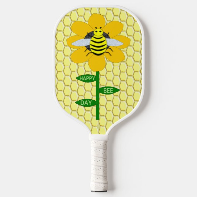 Palas De Pickleball Feliz Día de las Abejas Cumpleaños Bumblebee (Anverso)