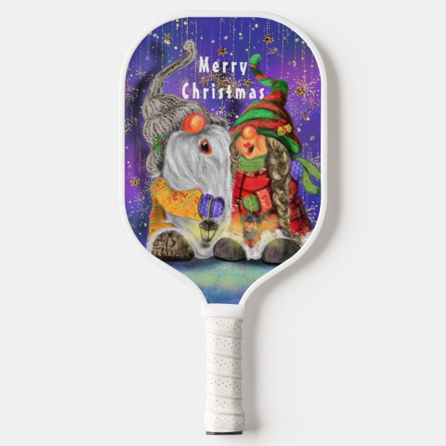 Palas De Pickleball Feliz Gnome Navidades Pickleball Paddle (Anverso)