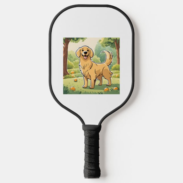 Palas De Pickleball Feliz Golden Retriever (Anverso)