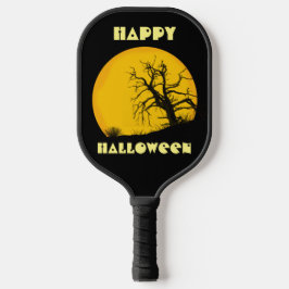 Palas De Pickleball Feliz Halloween Dark Spooky Dead Tree Full Moon