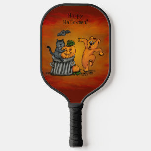 Palas De Pickleball ¡Feliz Halloween! Perro de gato y araña