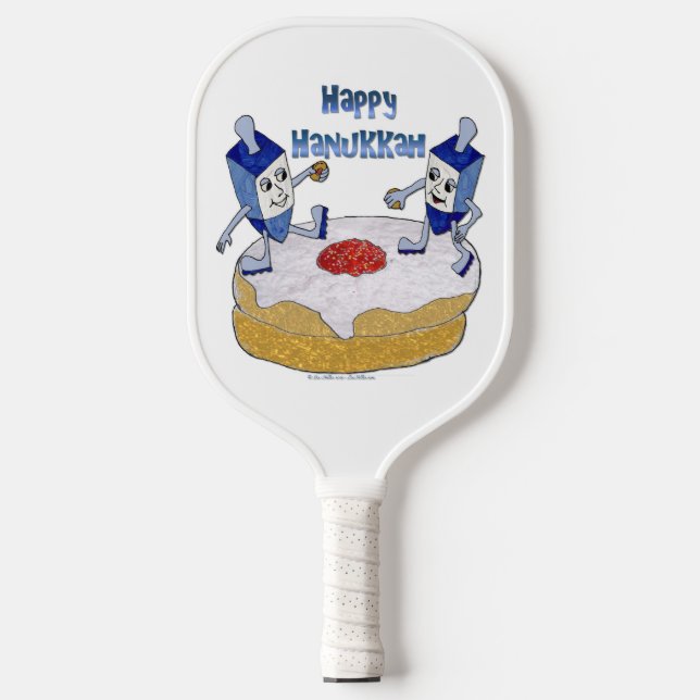 Palas De Pickleball Feliz Hanukkah Bailando Sueños En Doughnut (Anverso)