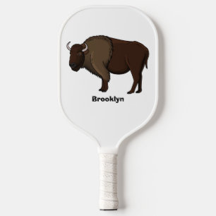 Palas De Pickleball Feliz ilustracion de búfalo de bisonte americano