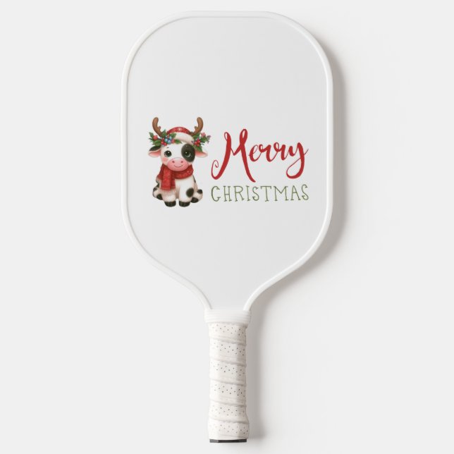 Palas De Pickleball Feliz Navidad linda vaca (Anverso)