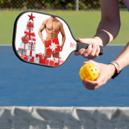 Palas De Pickleball Feliz Navidad SlipperyJoe regalo rojo blanco plata
