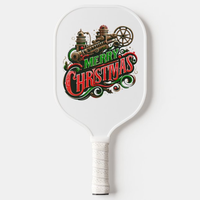 Palas De Pickleball Feliz Navidad steampunk (Anverso)