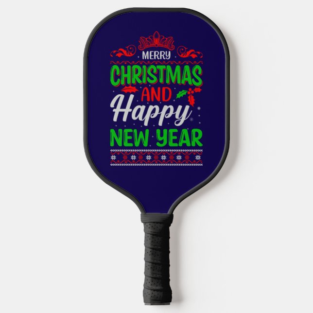 Palas De Pickleball Feliz Navidad Y Feliz Año Nuevo-61064 (Anverso)