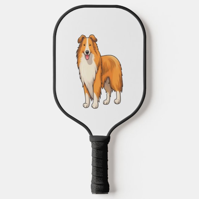 Palas De Pickleball Feliz Personalizado Rough Collie (Anverso)