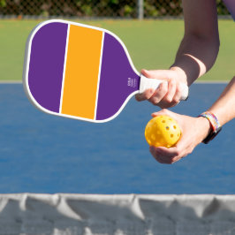 Palas De Pickleball Feliz Sunny Wide Yellow Stripe Purple Background