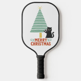 Palas De Pickleball Festividad del Árbol de navidad del gato negro lin