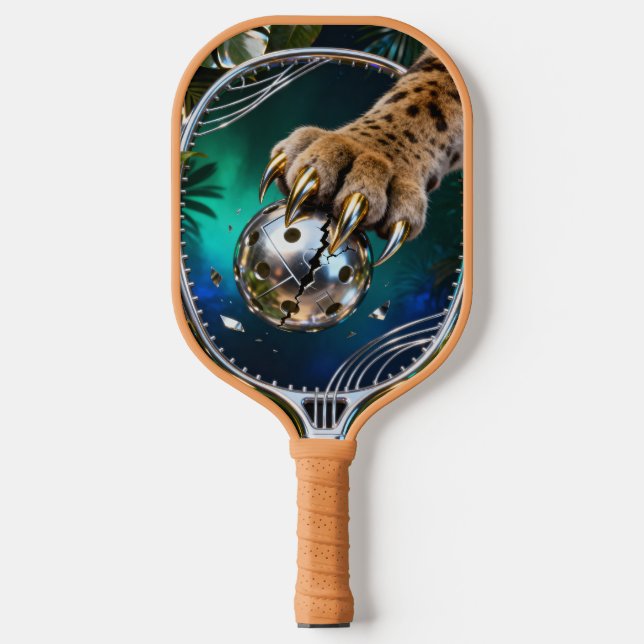 Palas De Pickleball Fierce Jungle Cat Slash Metallic Pickleball – Chro (Anverso)