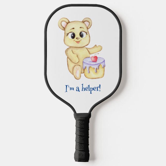 Palas De Pickleball Fiesta de cumpleaños de niño con tema del oso lind (Reverso )