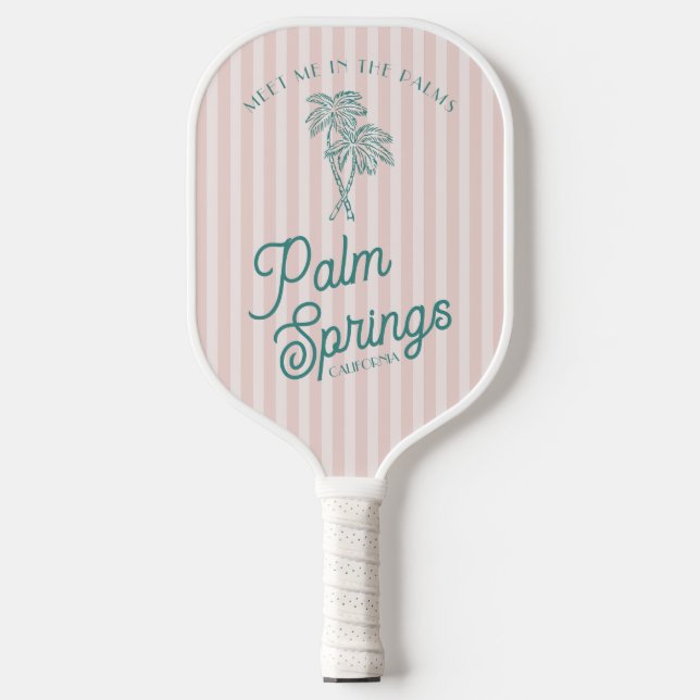 Palas De Pickleball Fiesta de la playa Pink Palm Spring Pastel (Anverso)