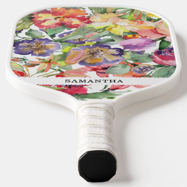 Palas De Pickleball Fiesta floral de verano acuarela (Distribución)