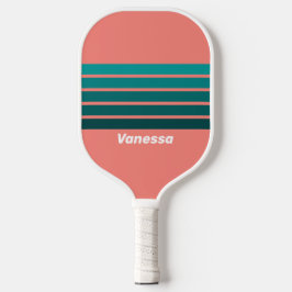 Palas De Pickleball Flamingo Aqua Across Striping with Name