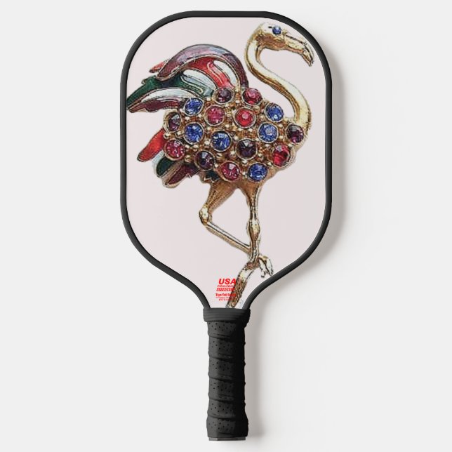 Palas De Pickleball "Flamingo con joyas" (Anverso)