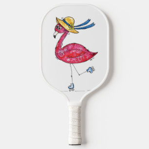 Palas De Pickleball Flamingo rosa dulce y caprichoso en los patines