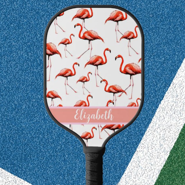 Palas De Pickleball Flamingos rosados nombre personalizado preppy mode (Subido por el creador)