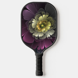Palas De Pickleball Flor abstracta moderna purpura gris khaki