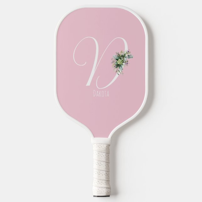Palas De Pickleball Flor acuarela rosada (Anverso)