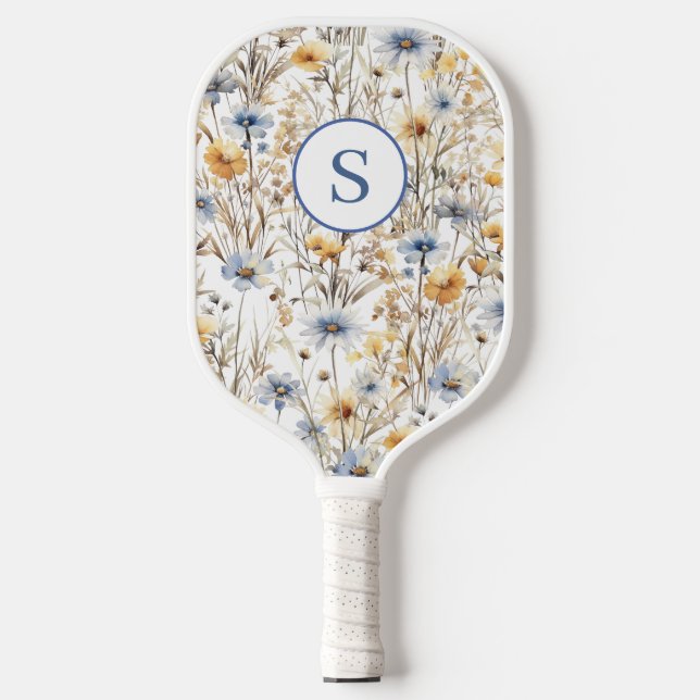 Palas De Pickleball Flor azul silvestre personalizada (Anverso)