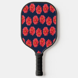 Palas De Pickleball Flor de dahlia rosa en azul