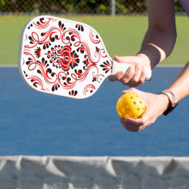 Palas De Pickleball Flor de Damasco Blanco Rojo