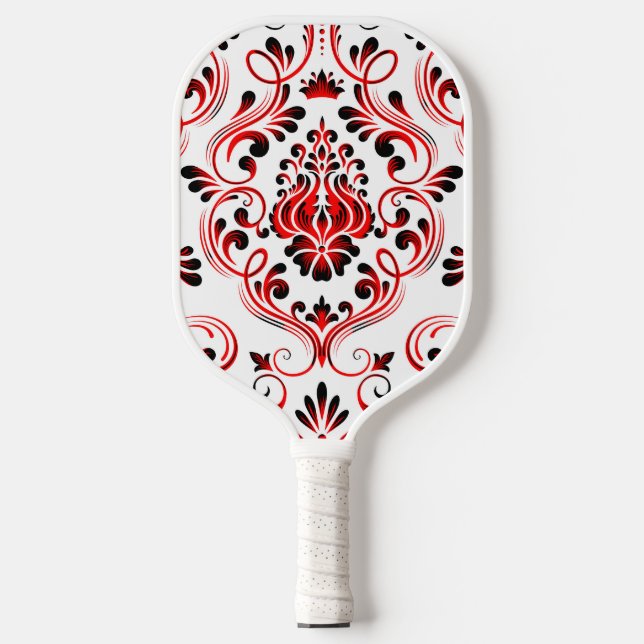 Palas De Pickleball Flor de Damasco Blanco Rojo (Anverso)
