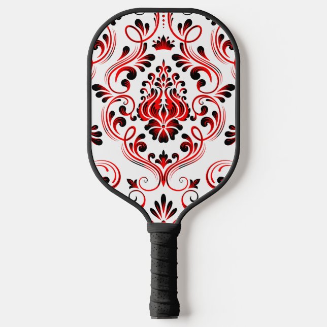 Palas De Pickleball Flor de Damasco Blanco Rojo (Anverso)